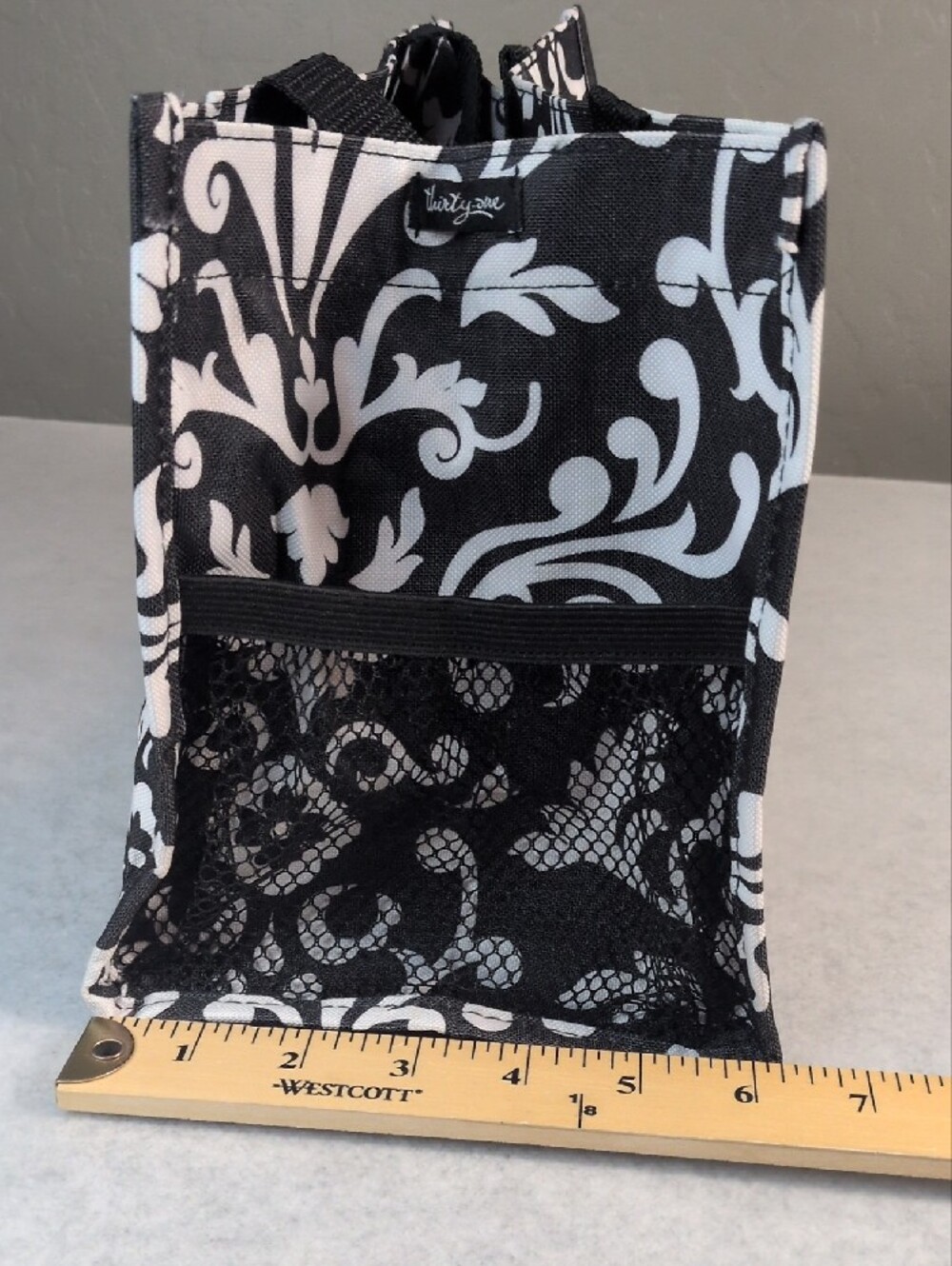 Parisian Pop Black & White Damask Keep it Caddy Tote Bag - Picture 3 of 6